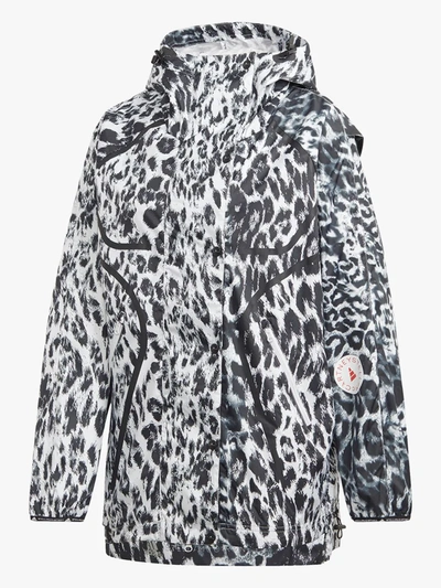 Shop Adidas By Stella Mccartney Truepurpose Leopard Print Windbreaker Jacket In White