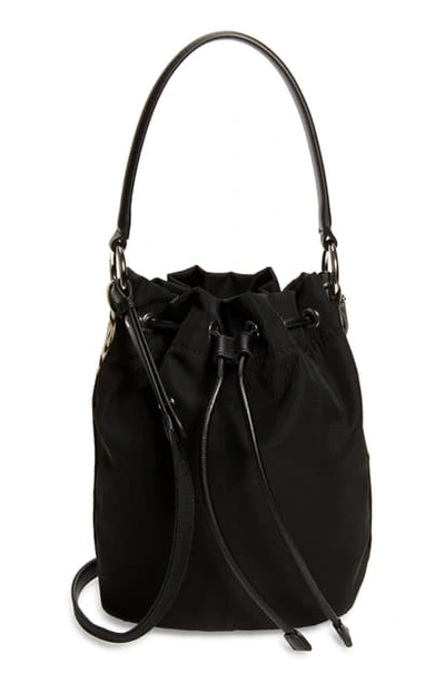 Shop Stella Mccartney Small Eco Nylon Bucket Bag In Black