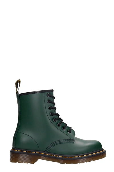 Shop Dr. Martens' 1460 Combat Boots In Green Leather