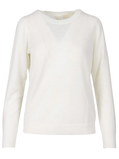 Shop Michael Kors Fine Wool Poly Top-wear In Ivory
