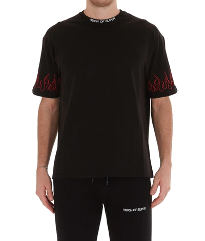 Shop Vision Of Super Flame Tshirt In Black
