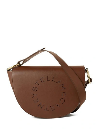 Shop Stella Mccartney Marlee Logo Bag In Brown