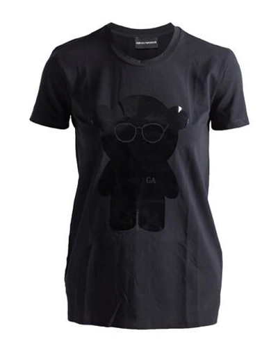 Shop Emporio Armani Woman T-shirt Black Size 8 Cotton, Elastane