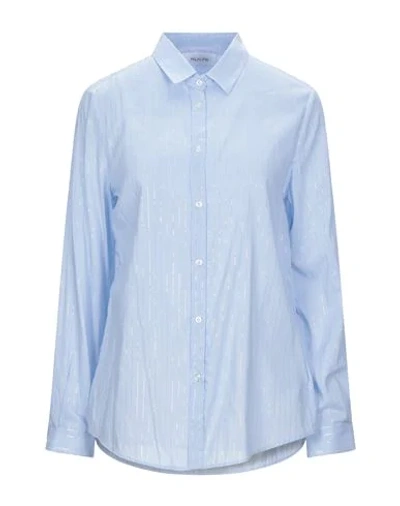 Shop Aglini Woman Shirt Sky Blue Size 10 Cotton, Silk, Polyester