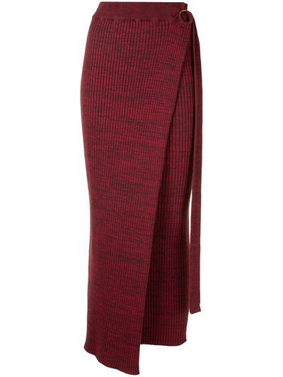 Shop Anna Quan Matilde Wrap Skirt In Red