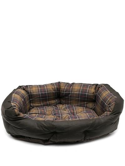 Shop Barbour Tartan-print Dog Bed In Grey
