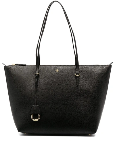 Shop Lauren Ralph Lauren Medium Tote Bag In Black