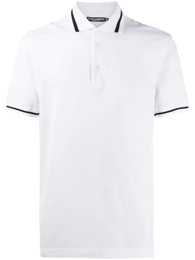 Shop Dolce & Gabbana Embroidered-logo Polo Shirt In White