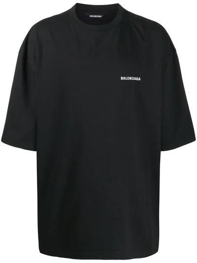 Shop Balenciaga Défilé Xl Logo T-shirt In Black
