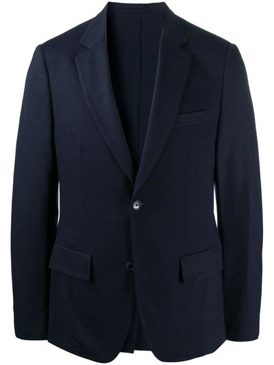 Shop Ferragamo Notch-lapel Single-breasted Blazer Jacket In Blue