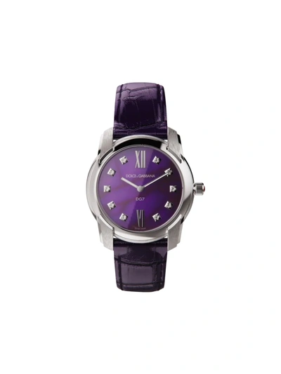 Shop Dolce & Gabbana Dg7 40mm Watch In Purple