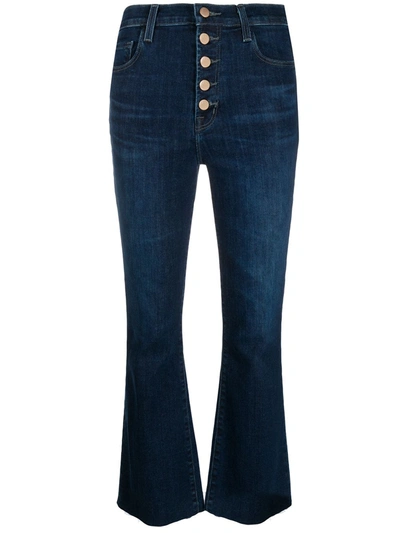 Shop J Brand Button-up Cropped Jeans In Blue