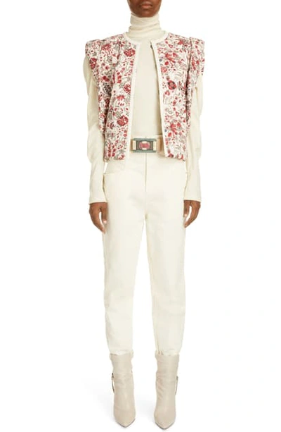 Shop Isabel Marant Floral Quilted Cotton Vest In Ecru