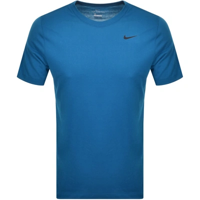 Shop Nike Training Dri Fit Dry T Shirt Blue