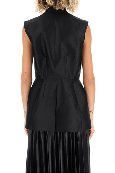 Shop Givenchy Sleeveless Peplum Jacket In Black