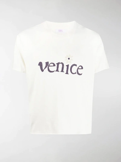 Shop Erl Venice Short Sleeved T-shirt In White