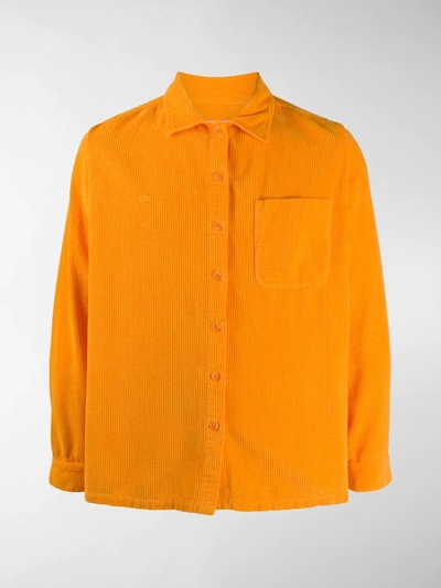 Shop Erl Corduroy Cotton Shirt In Orange