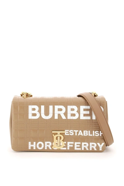 Shop Burberry Monogram Lola Quilted Bag In Camel White