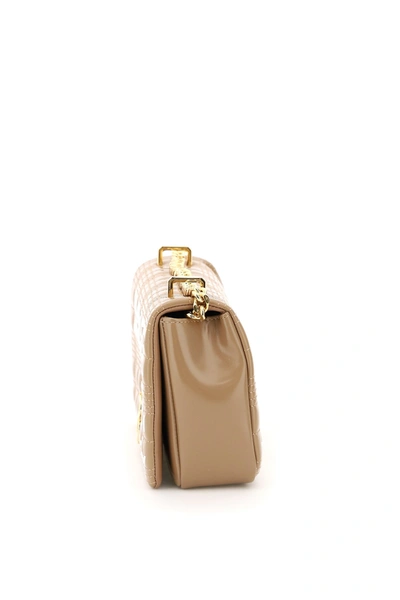 Shop Burberry Monogram Lola Quilted Bag In Camel White