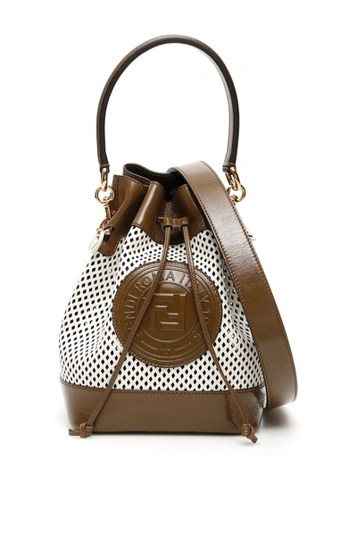 Shop Fendi Stamp Mon Tresor Bag In Bco Ice Rust Maya Os