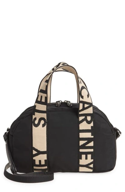 Shop Stella Mccartney Medium Boston Eco Nylon Crossbody Bag In 1000 Black