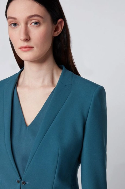 Shop Hugo Boss Regular Fit Jacket With Cufflink Style Front Closure In Dark Blue