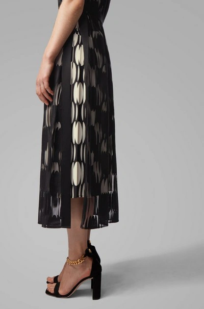 Shop Hugo Boss - Layered Dress In Lightweight Fabric With Broken Dot Motif - Patterned