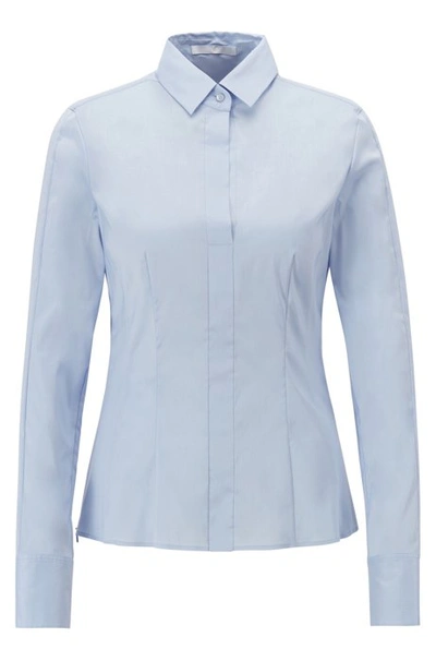 Hugo Boss bashina Stretch Poplin Shirt In Light Blue ModeSens