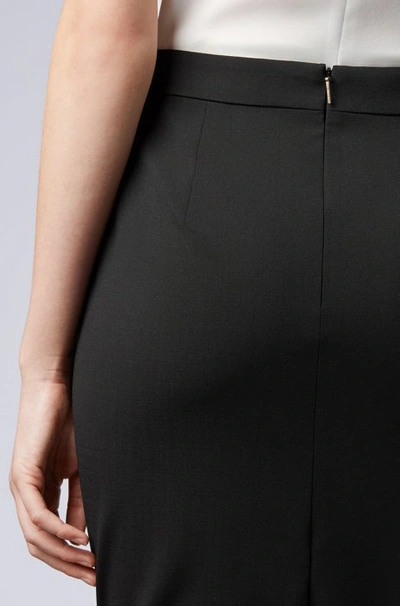 Shop Hugo Boss Pencil Skirt In Italian Stretch Wool In Black