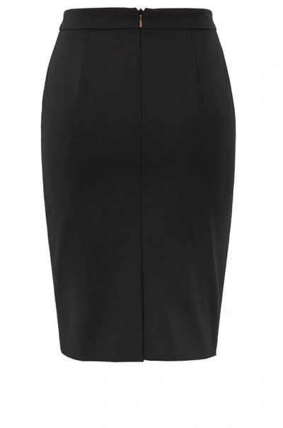 Shop Hugo Boss Pencil Skirt In Italian Stretch Wool In Black