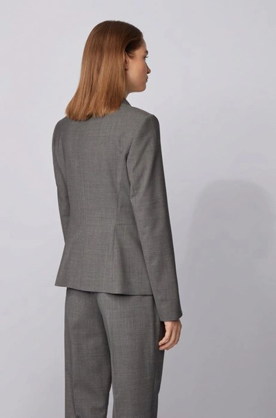 Shop Hugo Boss - Regular Fit Jacket With Cufflink Closure And Silky Lining - Grey