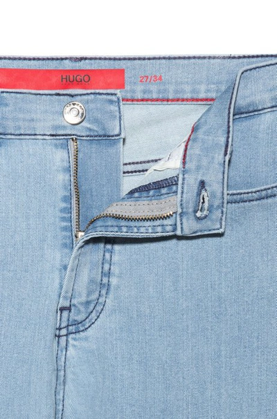 Shop Hugo Boss - Charlie Super Skinny Fit Jeans In Magic Flex Light Blue Denim - Turquoise