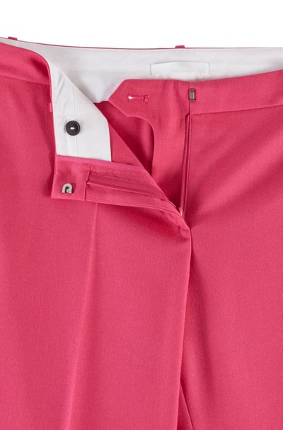 Shop Hugo Boss - Cropped Slim Fit Pants In Stretch Wool Flannel - Pink