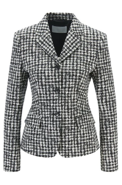 Shop Hugo Boss - Slim Fit Jacket In Irregular Check Italian Fabric - Patterned