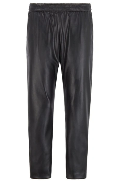 Shop Hugo Boss - Regular Fit Jogging Pants In Faux Leather - Black