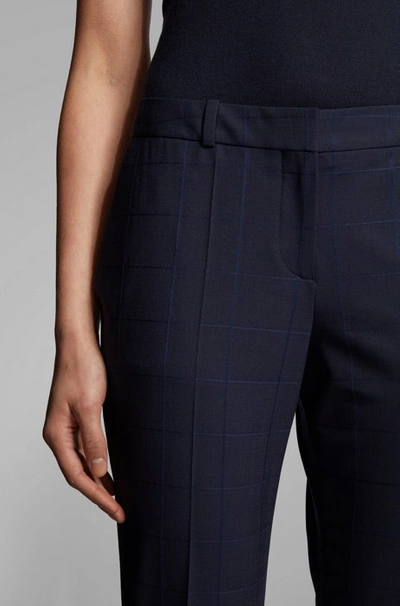 Shop Hugo Boss - Regular Fit Pants In An Oversized Check Virgin Wool Blend - Patterned