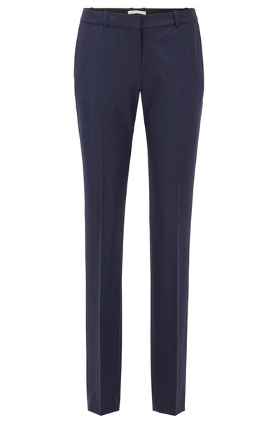 Shop Hugo Boss - Regular Fit Pants In An Oversized Check Virgin Wool Blend - Patterned
