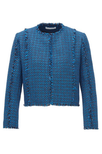 Shop Hugo Boss - Regular Fit Jacket In Two Tone Tweed - Patterned