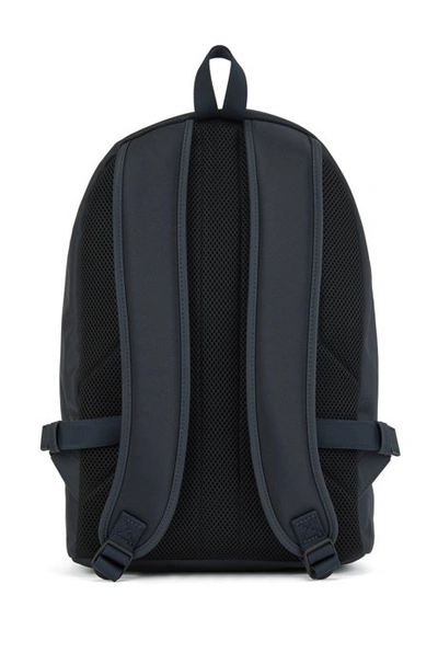 Shop Hugo Boss - Backpack In Structured Nylon With Logo Artwork - Dark Blue
