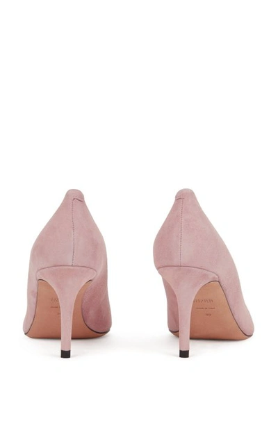 Shop Hugo Boss - Suede Court Shoes With 70 Mm - 2.76 Inch Heel - Light Pink