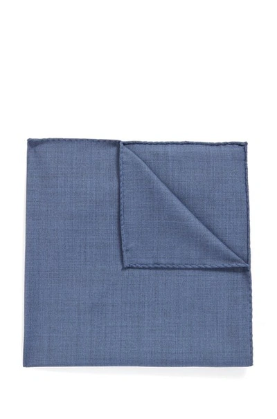 Shop Hugo Boss - Pocket Square In Traceable Merino Wool - Light Blue
