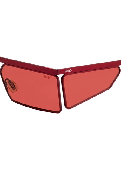 Shop Hugo Boss - Rectangular Sunglasses In Red With Tonal Spoilers In Assorted-pre-pack
