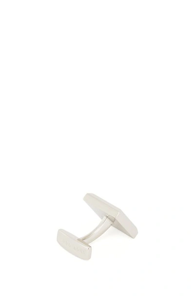 Shop Hugo Boss - Fixed Fastening Cufflinks With Enamel Micro Pattern - Dark Grey