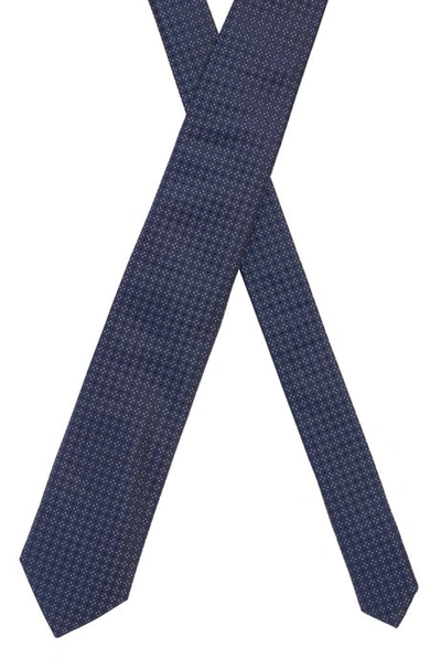 Shop Hugo Boss - Italian Made Tie In Jacquard Woven Silk - Blue