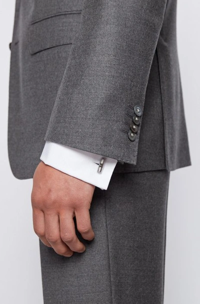 Shop Hugo Boss - Baton Cufflinks With Logo Core - Silver