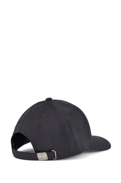 Shop Hugo Boss - Technical Twill Cap With Embroidered Curved Logo - Black