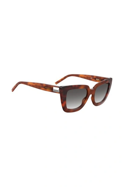Shop Hugo Boss Dark-havana Sunglasses In Acetate With Hardware Detail Women's Eyewear Size One Size In Assorted-pre-pack