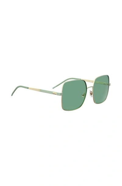 Shop Hugo Boss Green Sunglasses With Pyramid-shaped Hardware Women's Eyewear Size One Size In Assorted-pre-pack