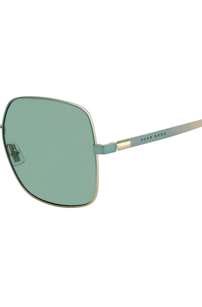 Shop Hugo Boss Green Sunglasses With Pyramid-shaped Hardware Women's Eyewear Size One Size In Assorted-pre-pack