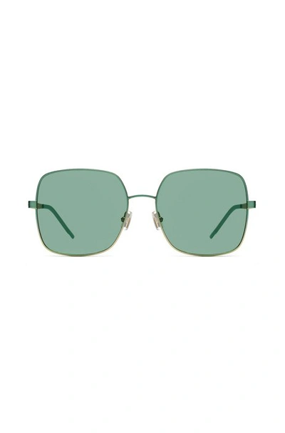 Shop Hugo Boss Green Sunglasses With Pyramid-shaped Hardware Women's Eyewear Size One Size In Assorted-pre-pack